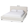 Baxton Studio Bardia Modern Cream Boucle Queen Platform Bed with Wide Railing
