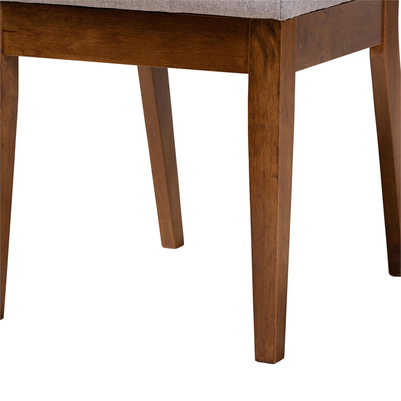 Baxton Studio Kala Modern Grey and Walnut Brown Wood 5-Piece Dining Set