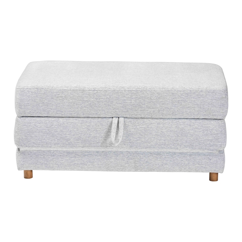 Baxton Studio Sabriel Modern Light Gray Fabric Convertible Sleeper Ottoman