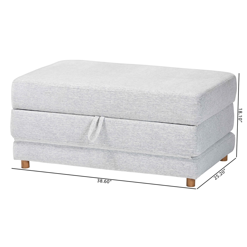 Baxton Studio Sabriel Modern Light Gray Fabric Convertible Sleeper Ottoman