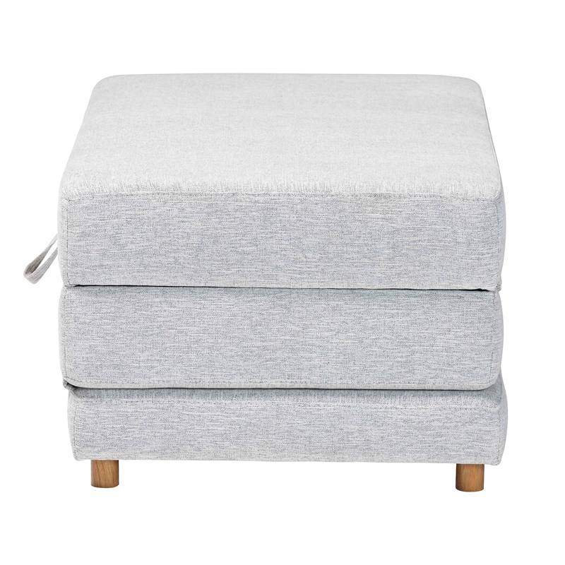 Baxton Studio Sabriel Modern Light Gray Fabric Convertible Sleeper Ottoman
