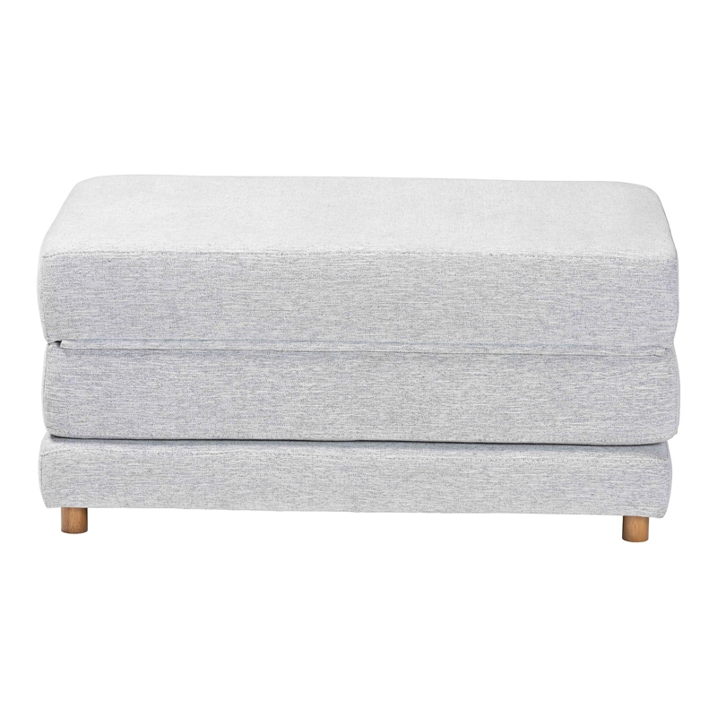 Baxton Studio Sabriel Modern Light Gray Fabric Convertible Sleeper Ottoman