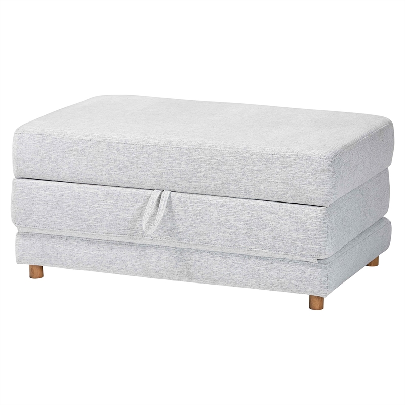Baxton Studio Sabriel Modern Light Gray Fabric Convertible Sleeper Ottoman