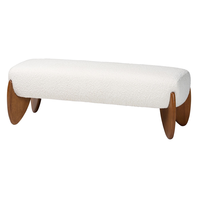 Baxton Studio Vinicio Modern Cream Boucle and King 2-Piece Bedroom Set