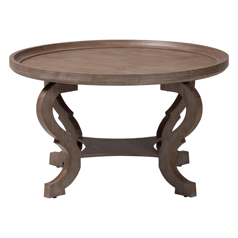 Baxton Studio Madrona French Country Antique Brown Wood Coffee Table