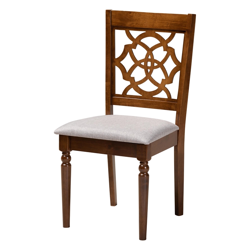 Baxton Studio Valerie Modern Grey and Walnut Brown Wood 5-Piece Dining Set