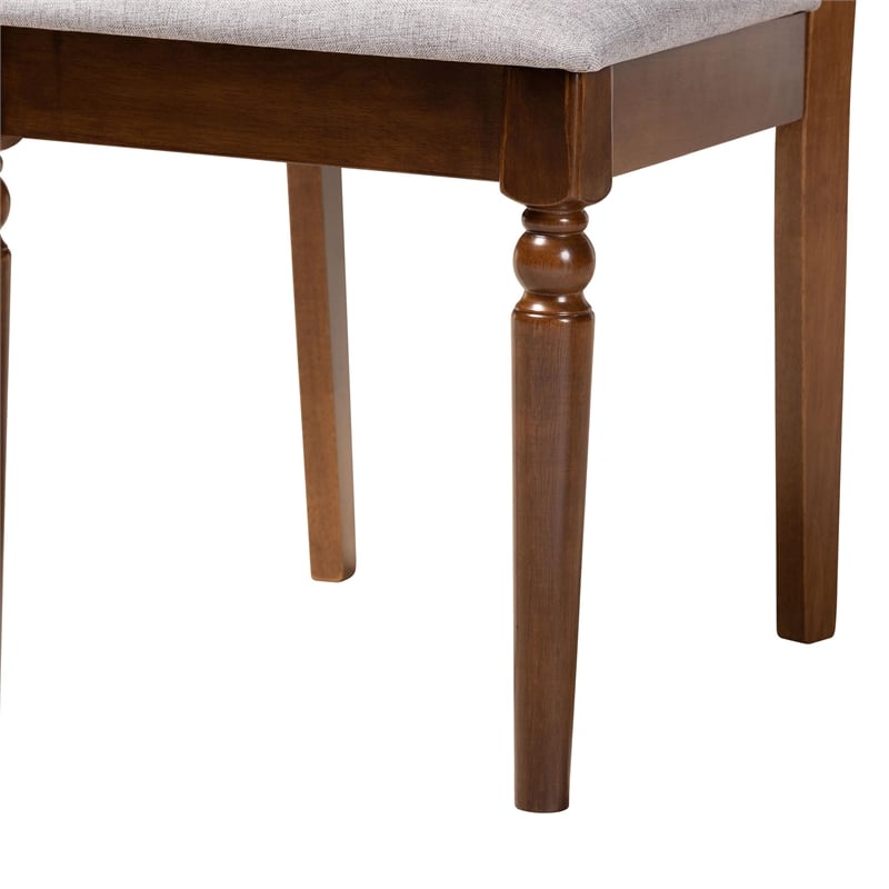 Baxton Studio Renaud Modern Grey and Walnut Brown Wood 5-Piece Dining Set