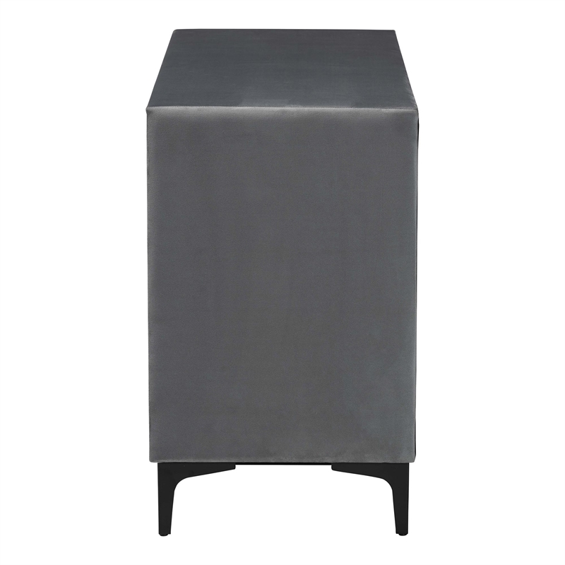 Baxton Studio Etienne Modern Slate Gray Velvet 6-Drawer Dresser