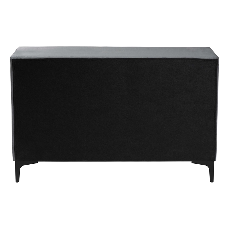 Baxton Studio Etienne Modern Slate Gray Velvet 6-Drawer Dresser