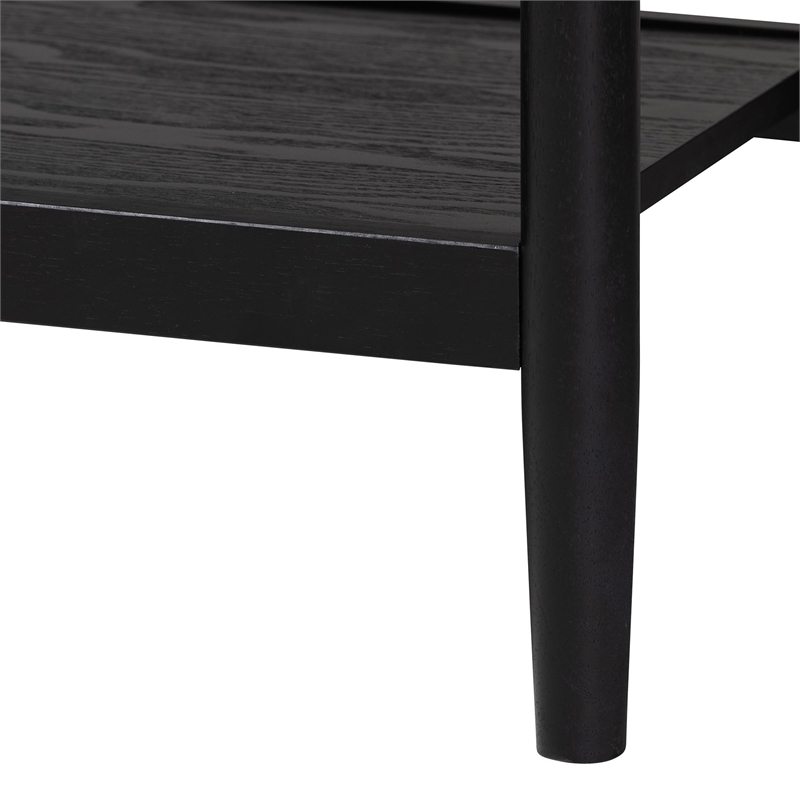 Baxton Studio Shirin Beige Fabric and Black Wood Queen 5-Piece Bedroom Set