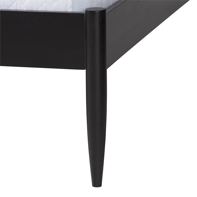 Baxton Studio Shirin Beige Fabric and Black Wood Queen 5-Piece Bedroom Set
