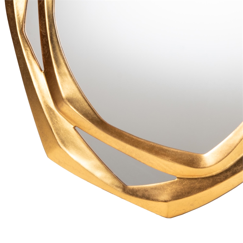 Baxton Studio Halen Antique Goldleaf Accent Wall Mirror
