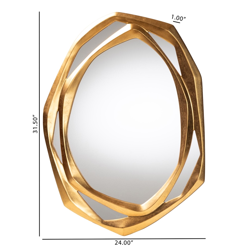 Baxton Studio Halen Antique Goldleaf Accent Wall Mirror