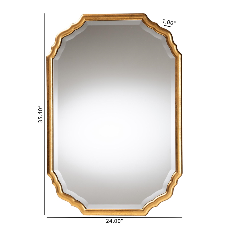Baxton Studio Pacino Antique Goldleaf Accent Wall Mirror