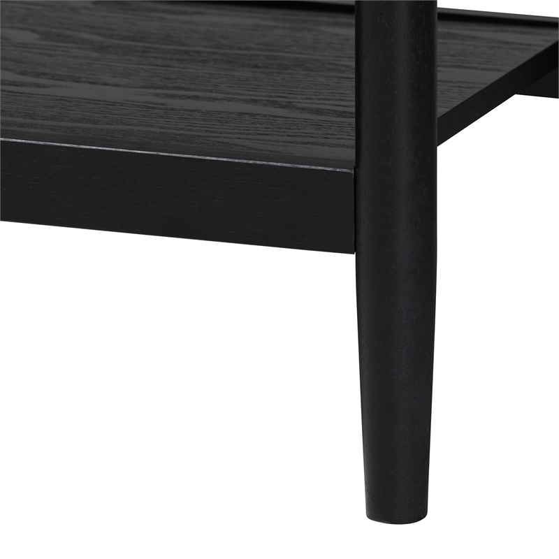 Baxton Studio Florica Art Deco Black Wood Queen 4-Piece Bedroom Set