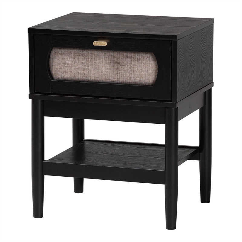 Baxton Studio Florica Art Deco Black Wood Queen 5-Piece Bedroom Set