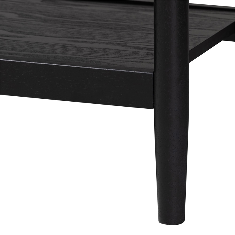 Baxton Studio Florica Art Deco Black Wood Queen 5-Piece Bedroom Set