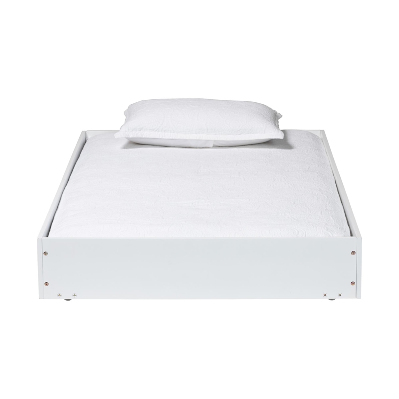 Baxton Studio Roni Modern White Wood Twin Trundle