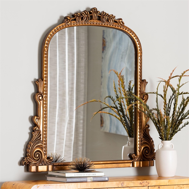Baxton Studio Whitby Baroque Antique Goldleaf Accent Mirror