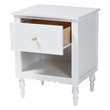 Baxton Studio Roni Modern White Wood 1-Drawer Nightstand with Scalloped Edges