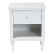 Baxton Studio Roni Modern White Wood 1-Drawer Nightstand with Scalloped Edges