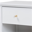 Baxton Studio Roni Modern White Wood 1-Drawer Nightstand with Scalloped Edges