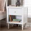 Baxton Studio Roni Modern White Wood 1-Drawer Nightstand with Scalloped Edges
