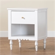 Baxton Studio Roni Modern White Wood 1-Drawer Nightstand with Scalloped Edges