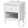 Baxton Studio Roni Modern White Wood 1-Drawer Nightstand with Scalloped Edges