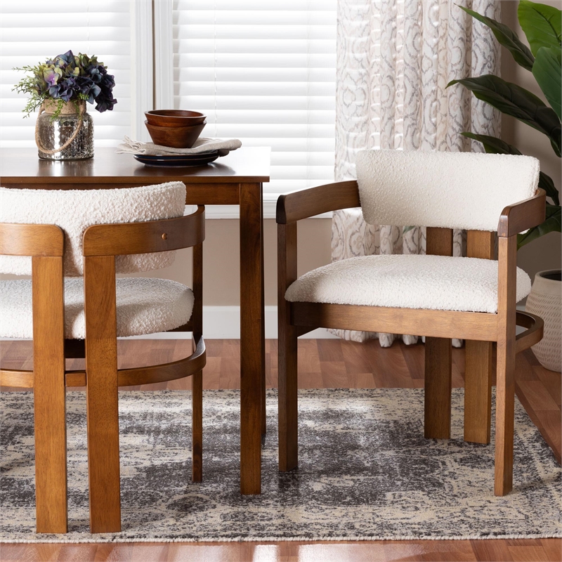 Baxton Studio Carice Modern Cream Boucle Dining Chair