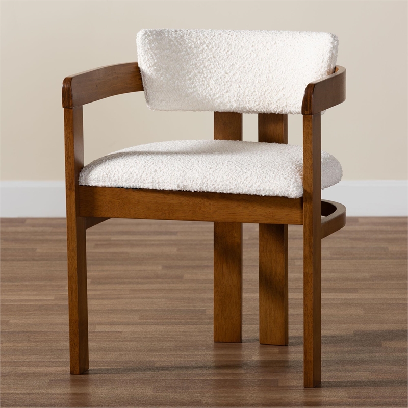 Baxton Studio Carice Modern Cream Boucle Dining Chair