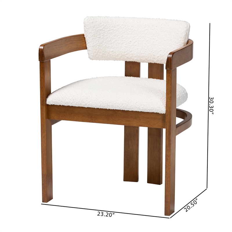 Baxton Studio Carice Modern Cream Boucle Dining Chair