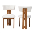 Baxton Studio Kyren Modern Cream Boucle 2-Piece Dining Chair Set