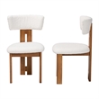 Baxton Studio Kyren Modern Cream Boucle 2-Piece Dining Chair Set