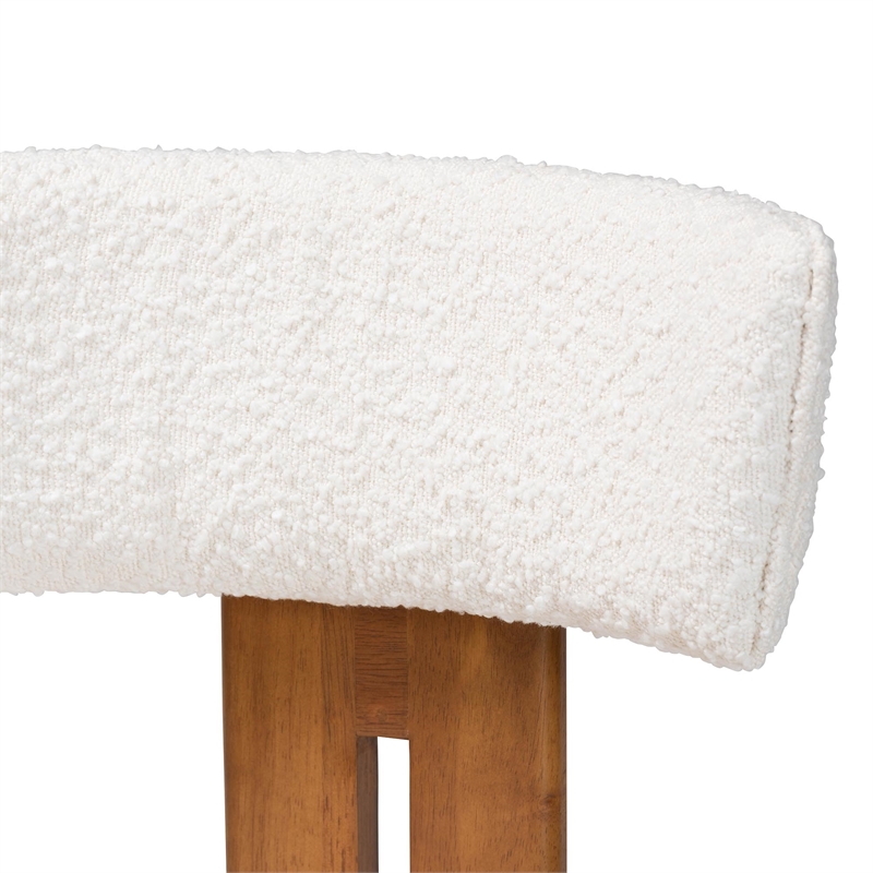 Baxton Studio Kyren Modern Cream Boucle 2-Piece Dining Chair Set