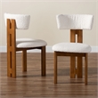 Baxton Studio Kyren Modern Cream Boucle 2-Piece Dining Chair Set