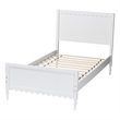 Baxton Studio Roni Modern White Wood Full Platform Bed with Scalloped Edges
