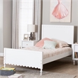 Baxton Studio Roni Modern White Wood Full Platform Bed with Scalloped Edges