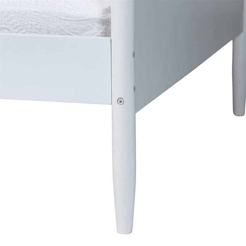 Baxton Studio Malaya Modern White Wood Twin Daybed with Scalloped Edges