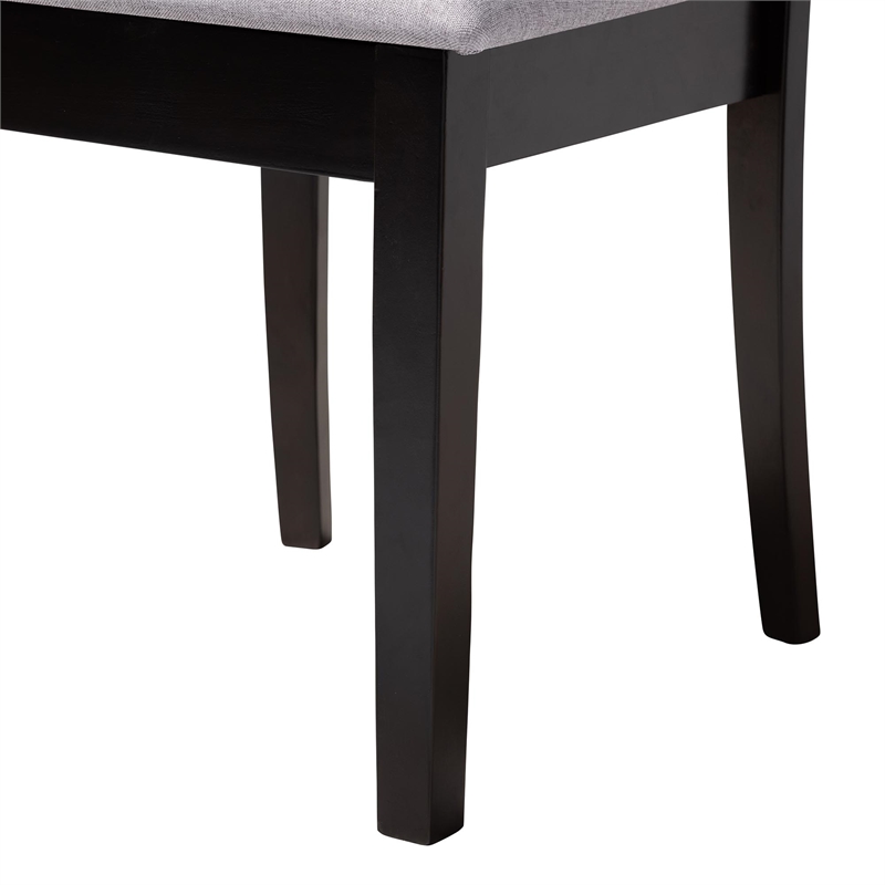 Baxton Studio Lore Modern Grey Fabric and Dark Brown Wood 5-Piece Dining Set