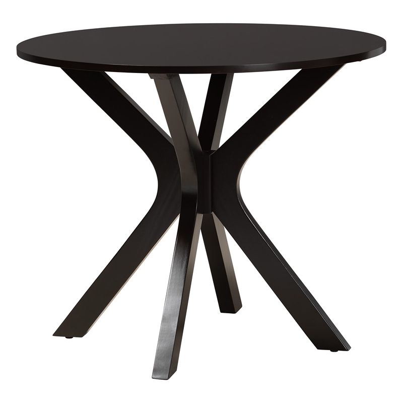 Baxton Studio Jana Sand Fabric and Espresso Brown Wood 5-Piece Dining Set