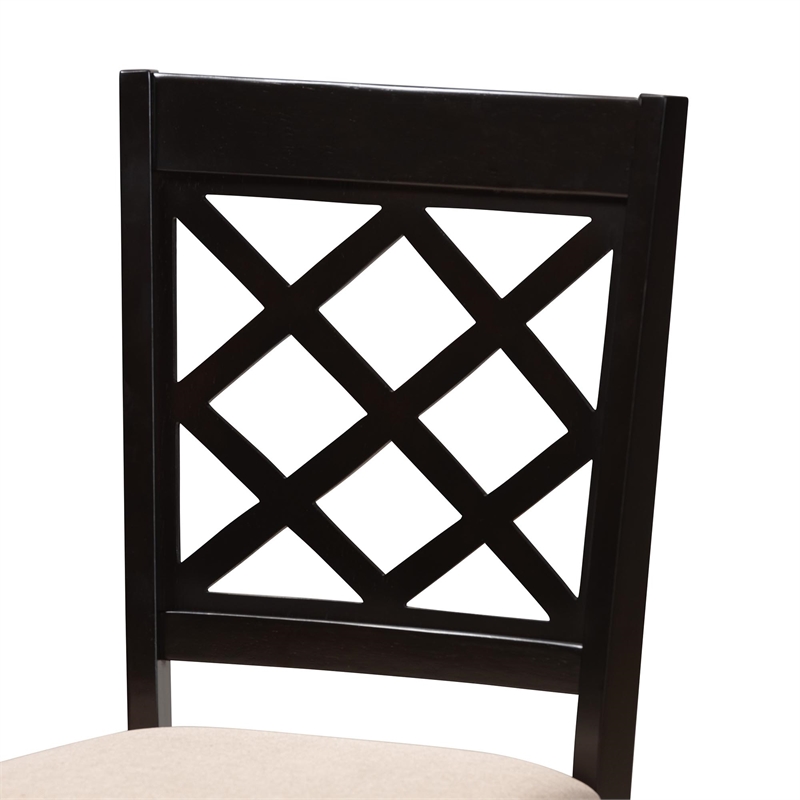 Baxton Studio Jana Sand Fabric and Espresso Brown Wood 5-Piece Dining Set