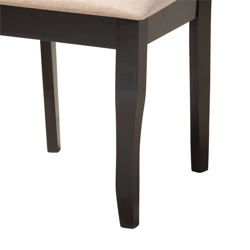 Baxton Studio Jana Sand Fabric and Espresso Brown Wood 5-Piece Dining Set