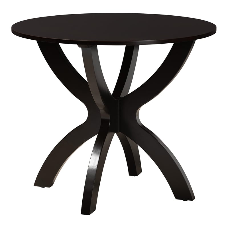 Baxton Studio Savina Modern Sand Fabric and Dark Brown Wood 5-Piece Dining Set