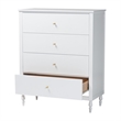 Baxton Studio Roni Modern White Wood 4-Drawer Chest with Scalloped Edges
