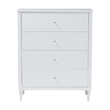 Baxton Studio Roni Modern White Wood 4-Drawer Chest with Scalloped Edges