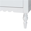 Baxton Studio Roni Modern White Wood 4-Drawer Chest with Scalloped Edges