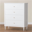 Baxton Studio Roni Modern White Wood 4-Drawer Chest with Scalloped Edges