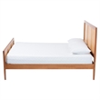 Baxton Studio Walthard Light Walnut King Platform Bed with Woven Rattan
