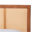Baxton Studio Walthard Light Walnut King Platform Bed with Woven Rattan